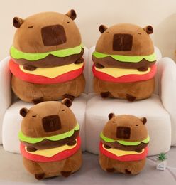 Cross border innovation Hamburg capybara plush toy funny soft baby pillow Tiktok same girl birthday gift