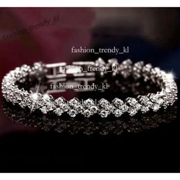 Luxury Austria Shining Crystal Tennis Bracelet Genuine Sterling Silver Charms Zircon Bling Diamond Roman Link Bracelet Bangle Earrings Necklaces Jewelry 237