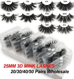 False Eyelashes 20304050 Pairs 25mm 3d Mink Lashes BulK Whole Dramtic Long Full Eyelasehs Vendors Makeup5320409