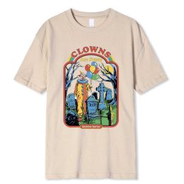 Men's T-Shirts Horror Comic Series Clowns Are Funny Bedtime Stories Men T-Shirts Cotton O-Neck Clothes Hip Hop T Shirt Breathable Strt Clthes Y240429