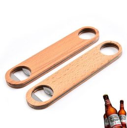 Stainless Steel Opener Solid Wooden Handle Bottle Opener Hanging Wine Openers Durable Beverage Beer Openers Kitchen Bar Tool Gift 3552841