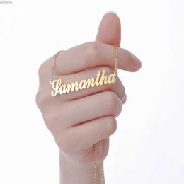 Pendant Necklaces Teamer Personalized Customized Name Necklace Gold Customized Name Board Pendant Necklace Mens New Year GiftWX