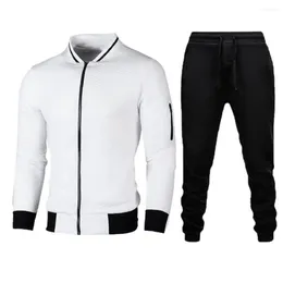 Men's Tracksuits Trendy Two-piece Sportswear Set Autumn And Winter Standing Collar Brand Korean