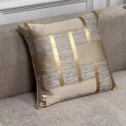 Shiny Holiday Accessories With Gold Stripe Decoration Cushion And Pillowcase 240428