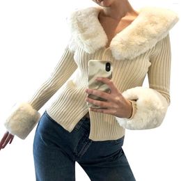 Women's Knits HzDazrl Women S Long Sleeve Open Front Knitted Crop Cardigan V Neck Cable Knit Sweaters Cute Jumpers Top
