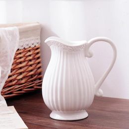 Vases European Style Ceramic Flower Pot Bottle Can Store Water Shop Decoration