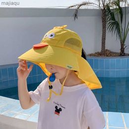 Caps Hats Summer Baby Bucket Hat 360 Wide Brim UV Protection Boys and Girls Hat Childrens Panama Outdoor Beach Sun Hat Cartoon Fisherman Hatl240429