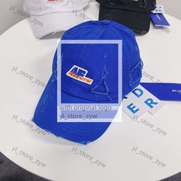 ADER Cap Designer Fashion Korean Ader Error Niche Trendy Hat AE Irregular Hole Cut Baseball Cap Fashionable Duckbill Cap 8543