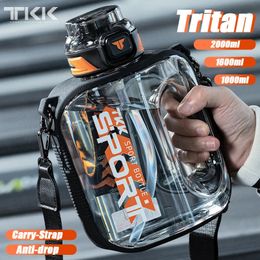 TKK 1162L Sports Water Bottle TRITAN Large Capacity Creative Cup Heat Resistant Outdoor Adult Travel Kettle Gym Fitness Jugs 240419