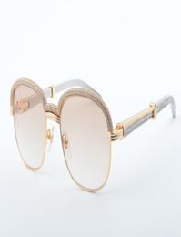 New High Quality Full Frame Diamond Sunglasses Fashionable High End Atmosphere Graded Metal Diamond Mirror Lens Sunglasses 1116729784180