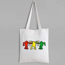 Shopping Bags Abstract Dance Fashion Tote Bag Cartoon Canvas Eco Friendly Women Custom With M