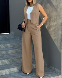 Women's Pants 2024 Casual Shirt Blouse Ladies Sexy T Summer Soft Solid Colour Tops And Trousers Set Suit