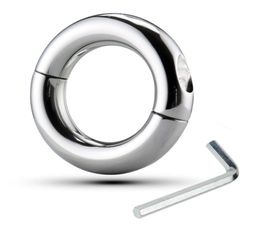 Latest Male Stainless Steel Cockrings Scrotum Bondage Penis Pendants Ball Oschea Stretcher Testis Rings Cock Delayed Gonobolia Rin8692198