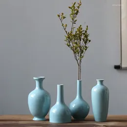 Vases Retro Ceramic Vase Simple Flower Arrangement Tea Room Ceremony Home Decoration Crafts Small