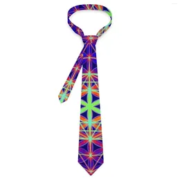 Bow Ties Sacred Geo Print Tie Flower Of Life Wedding Neck Vintage Cool For Men Women Graphic Collar Necktie