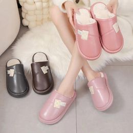 Slippers Shoes For Women 2024 Plus Size 45 Couple Low Heel Home Comfortable Casual Plush Warm Bedroom