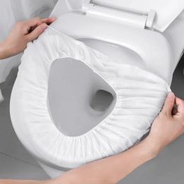 Cases 2582 10pcs Disposable Toilet Seat Cover Mat Portable 100% Waterproof Safety Toilet Seat Pad for Travel Bathroom Accessiories