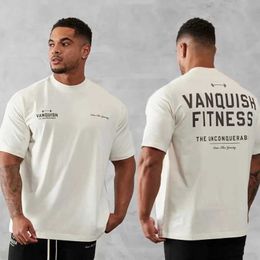 Men's T-Shirts Mens Vintage T-Shirt Sports Fitness Crew Neck Short Slve T Shirt Joggers Gym Running Training T-Shirts Oversized Men Clothing Y240429