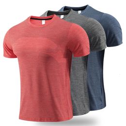 S-4XLTraining Exercise T-shirts Quick Dry Breathable Summer Gym Workout Short Sleeve Shirt Running Crossfit Fitness Tops 240422