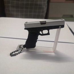 Gun Toys 2023 1 3 G17 Pistol Miniature Model Detachable Shell Ejection Full Metal Toy Gun Keychain For Boys Adults Birthday Gift T240428