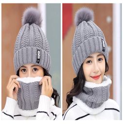 2020 Winter Hat Womens Beanie Hats Thick Warm Women Thick Cable Knit Ribbed Infinity Circle Loop Scarf Outdoor Riding Hat Scarves 1549034