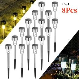 Decorations New 1/2/4/8 Pcs LED Solar Outdoor Ground Lights Waterproof Landscape Lawn Path Lights Lamp Sunlight Courtyard Garden Decoration