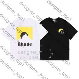 Rhude T Shirt Mens Designer T Shirt Rhude Casual Shirts Mantees Short Sleeves Top Sell Luxury Men Hip Hop High End Fashion Lightweight Breathable Clothes 3964