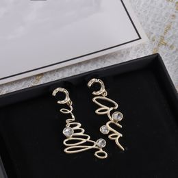 Fashion Letter Clip-Ons earrings For Women Luxury design earrings Simple pendant Jewelry