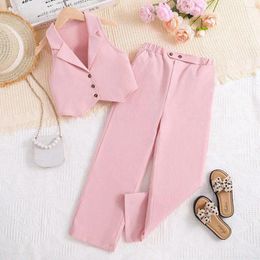 Clothing Sets 2024 Autumn Teen Girls Vest Pants Clothes For Tracksuit Girl Casual Style Children's 8-12Y