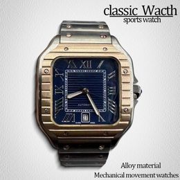 Luxurys Watch Movement Watches Black Strap Watch AAA Gent Luxury Watch Relógio Silvador de 40 mm de aço inoxidável