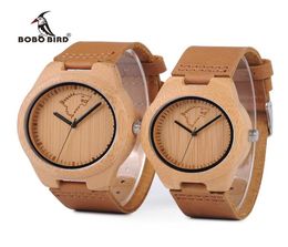 BOBO BIRD Couple Handmade wooden Quartz Movement Watches Fashion Women Top Brand Design Clock for Men with Battery3243559