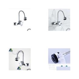 Kitchen Faucets Stream Spray Bubbler Bathroom Faucet Wall Mounted Dual Hole And Cold Water Flexible Pipe Mixer Drop Delivery Home Gard Otxoz