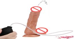 Spray Water Realistic Soft Dildo Suction Cup Simulation Ejaculating Dildo Artificial Penis Vibrating Dildos For Women Sex Toys2309044