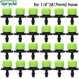 Decorations SPRYCLE 50800PCS Green 1/4'' Adjustable Dripper Drip Irrigation Watering Sprinkler Nozzles Emitter 4/7mm Hose Garden Greenhouse