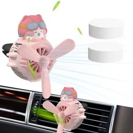 Cute Animal Pilot Perfume Diffuser Car Air Freshener Rotating Propeller Outlet Fragrance Diffuser For Cars Interior Decoration 240418