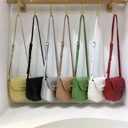 Drawstring Sweet Bow Small Square Bag For Women Korean Ins Retro Red Spring/Summer Shoulder PU Leather Crossbody Mobile Phone