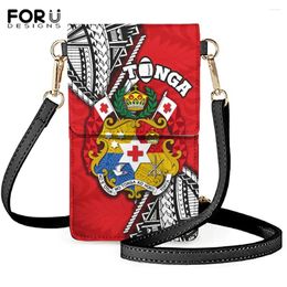 Shoulder Bags FORUDESIGNS 2024 Leather Crossbody For Womens Tonga Rugby Polynesian Design Ladies Casual Bag Phone Pouch