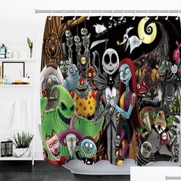 Other Housekeeping & Organization Curtains Nightmare Before Christmas Zombie Bride Jack Shower Bathroom Bath Curtain Waterproof Fabric Dhqbo