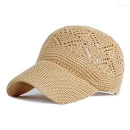 Ball Caps Summer Mesh Hollow Baseball Cap For Women Knitting Breathable Adjustable Sunscreen Hat Holiday Accessories