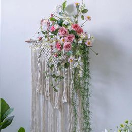 Decorative Flowers Forest Style Home Wall Decoration Tapestry Flower Simulation El Blocking The Live Broadcast Background