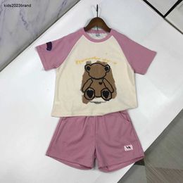 New baby tracksuits Summer suits kids designer clothes Size 120-160 CM Multi Colour splicing design T-shirt and shorts 24April