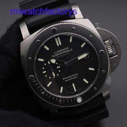 Exciting Wrist Watch Panerai Submersible Series 44MM Sport Men Black Glow-in-the Dark Waterproof Rubber Date Display Luxury Watch Black Ring Black Disc Tape PAM00389