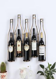 Europeanstyle holder Metal wine rack wall red wine rack wall hanging living room dining room bar cabinet bottle4114999