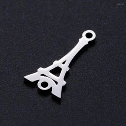 Charms 5pcs/lot Eiffel Tower Paris Stainless Steel Connector Charm For Women Bracelets Making Wholesale High Polished