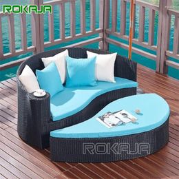 Camp Furniture Luxury Outdoor Sofa Bed Swimming Pool Rattan Separable Round Creative Leisure Lazy Lounger