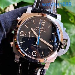 Brand Wrist Watch Panerai Mens LUMINOR Series Automatic Mechanical Watch 44mm Black Dial PAM00524