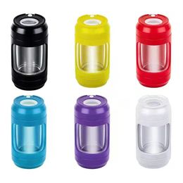 New Models 4 In 1 Cola Can Grinders Rechargeable Air Tight Storage Herb Box Glass Jar Tobacco Shreds Jar LED Tobacco Jar With Grinder Smoke Shops Supplies