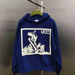 Men's Hoodies & Sweatshirts Designer 24FW loose and trendy casual snow mountain skateboard slurry printed hoodie ins YKCS