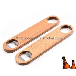 Openers Custom Wood Handle Bottle Bar Blade Beer Opener Vintage Wooden Stainless Steel Bartender Drop Delivery Home Garden Kitchen, Di Dhxco