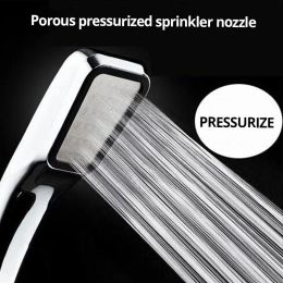 Set 300 Holes Pressurised Single Head Hand Hold Square Shower Head Water Saving Rainfall Spray Nozzle Bathroom Accessories